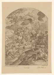 Scena di battaglia con apparizione di Cristo