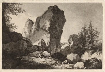 Paesaggio montano con uno sperone roccioso