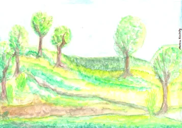 Vista sul giardino in primavera