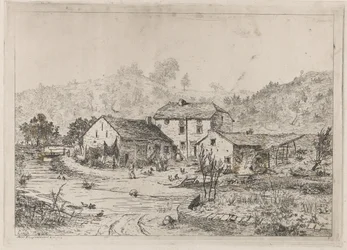 Fattoria rurale sul bordo dell