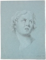 Studio di testa di donna, girata 3/4 a destra
