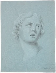 Studio di testa di donna, girata 3/4 a destra