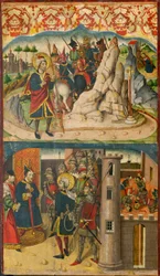 San Cristoforo incontra Satana; San Cristoforo davanti al re di Licia