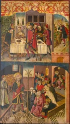 San Cristoforo che si congeda dal re che temeva Satana; San Cristoforo e i suoi convertiti