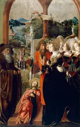 Il corpo di San Giacomo portato davanti alla Regina Lupa di Spagna, pannello dall