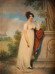 Mary Anne Clarke alla base di una statua, 1803