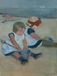Bambini che giocano sulla spiaggia