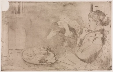 Lydia e sua madre al tè, c. 1880