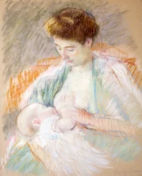 Madre Rosa che allatta il suo bambino, c.1900
