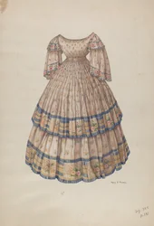 Vestito con gonna a cerchio, 1935-1942