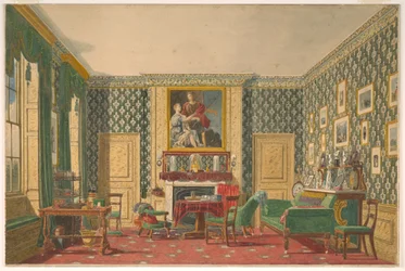 Disegno, un interno, 1837-40
