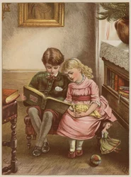 Ragazzo e ragazza che leggono un libro