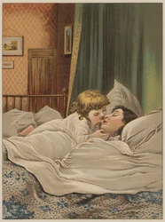 Bambino a letto con la madre