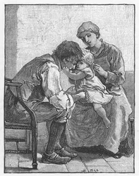 Scena da Silas Marner di George Eliot, 1882