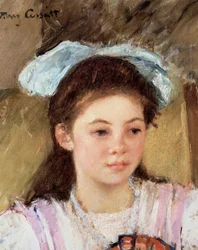 Ellen con un grande fiocco tra i capelli. Dipinto di Mary Cassatt (1845-1926)