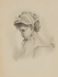 Senza titolo Testa di un bambino che guarda in basso, 1878