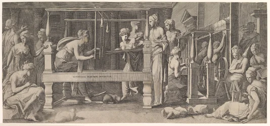 Donne che filano, tessono e cuciono