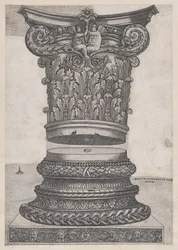 Speculum Romanae Magnificentiae: Capitello e base decorati, ca. 1537