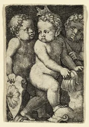 Tre putti con armatura