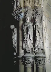 (dettaglio) del Portico de la Gloria che raffigura Sant