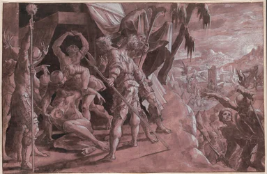 Soldati che scoprono il corpo di Oloferne