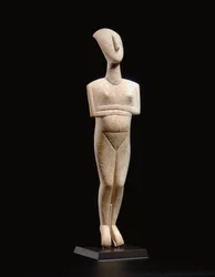 Figura femminile reclinata cicladica, pezzo di nome del Maestro Schuster, Cicladico Antico II, c.2400 a.C. (marmo)
