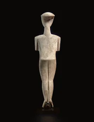 Figura femminile reclinata cicladica, pezzo di nome del Maestro Schuster, Cicladico Antico II, c.2400 a.C. (marmo)