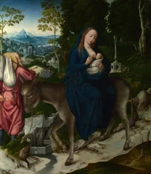 La fuga in Egitto. Pannello di un altare, ca 1515