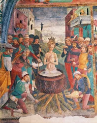 Italia, Regione Piemonte, Provincia di Alessandria, Serralunga di Crea, Sacro Monte di Crea, Santuario di Santa Maria Assunta, Cappella di Santa Margherita di Antiochia, Passione di Santa Margherita di Antiochia