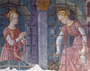 Italia, Regione Piemonte, provincia di Alessandria, affresco nella cappella della Basilica di Santa Maria Assunta