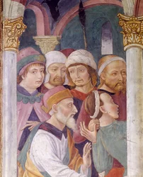 Italia, Regione Piemonte, provincia di Alessandria, affresco nella cappella della Basilica di Santa Maria Assunta