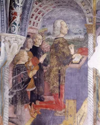 Italia, Regione Piemonte, Serralunga di Crea, affresco nella cappella della Basilica di Santa Maria Assunta