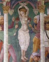Italia, Regione Piemonte, affresco nella Cappella di Santa Margherita in Sacro Monte