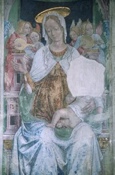 Italia, Piemonte, Serralunga di Crea, Sacro Monte di Crea, Basilica di Santa Maria Assunta, cappella, affresco