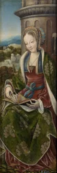 Trittico della Sacra Famiglia con angeli musicanti. Pannello destro: Santa Barbara
