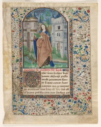 Foglio da un libro delle ore: Santa Barbara