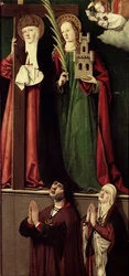 Monarchi cattolici con i santi Elena e Barbara