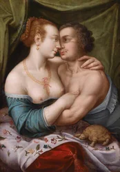 Coppia elegante innamorata, ca. 1600