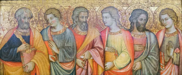 Apostoli, Pietro, Giovanni, Andrea, Filippo ?, Simone ?, Tommaso ?, Maestro di san Davino