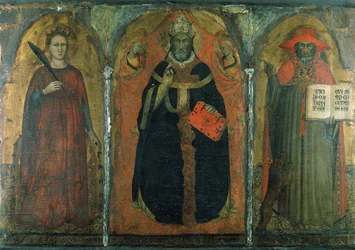 San Gregorio Magno con i santi Caterina e Girolamo (tempera su tavola)