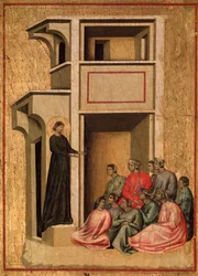 Santa Cecilia e la storia della sua vita (dettaglio: Santa Cecilia che converte i soldati)