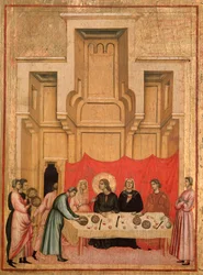 Santa Cecilia e la storia della sua vita (dettaglio: il banchetto nuziale di Cecilia e Valeriano)