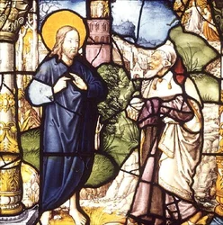 La Tentazione di Cristo, finestra, Scuola di Colonia, prima metà del XVI secolo