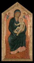 Vergine e Bambino in trono con due angeli