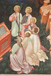 Assunzione della Vergine e la Vergine Maria che lascia cadere la cintura o la Sacra Cintura a San Tommaso (dettaglio)