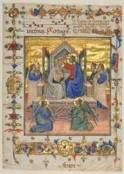 Foglia da un Antifonario: Incoronazione della Vergine, 1400s