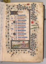 Ore di Carlo il Nobile, Re di Navarra 1361-1425: fol. 2r, Febbraio, c. 1405