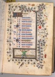 Ore di Carlo il Nobile, re di Navarra 1361-1425: fol. 3r, marzo, c. 1405