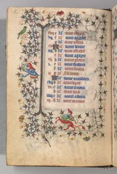 Ore di Carlo il Nobile, Re di Navarra 1361-1425: fol. 3v, Marzo, c. 1405