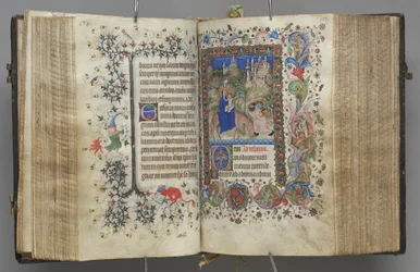 Ore di Carlo il Nobile, Re di Navarra 1361-1425: fol. 87v, Testo, c. 1405